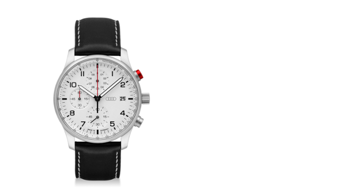 Audi Chronograph Herren Silber/Weiß