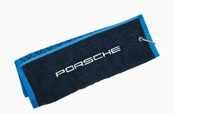 Porsche Golf Handtuch, schwarz/blau