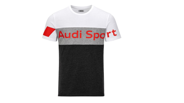 Audi Sport T-Shirt, Herren, grau/weiß, Gr. M