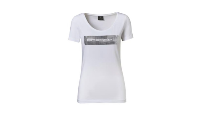 Porsche Damen T-Shirt mit Schriftzug weiß, Gr. XL