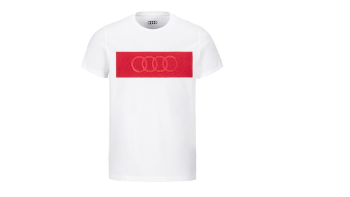 Audi Herren T-Shirt Ringe, Weiß