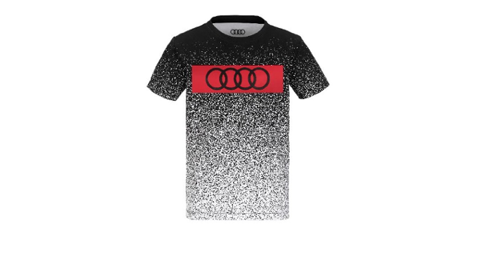 Audi Kinder T-Shirt, Schwarz/Weiß/Rot