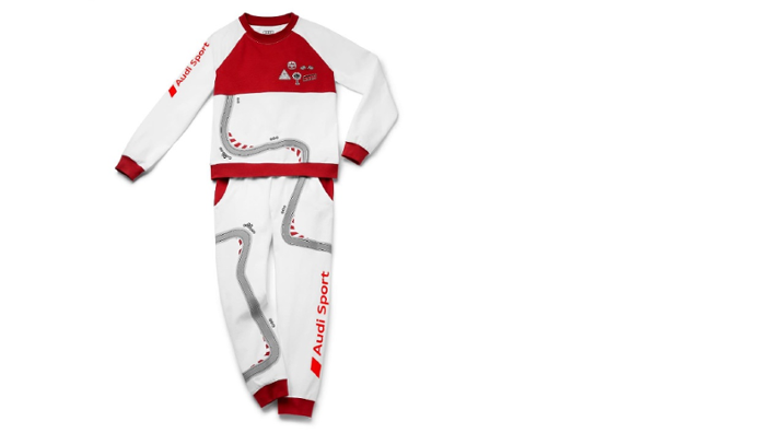 Dětské pyžamo Audi Sport pro malé závodníky, bílo-červené