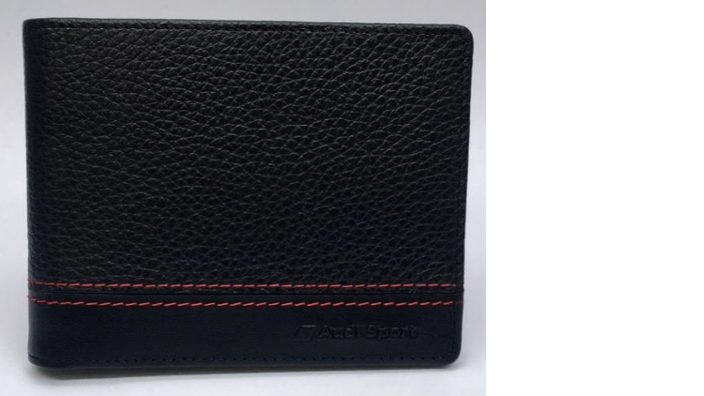 Pánská kožená peněženka Audi Sport, černo-červené provedení