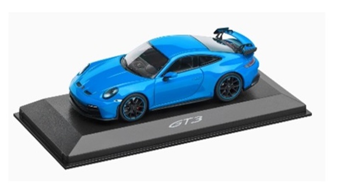 Porsche 911 GT3 Modellfahrzeug 1:43, blau/schwarz