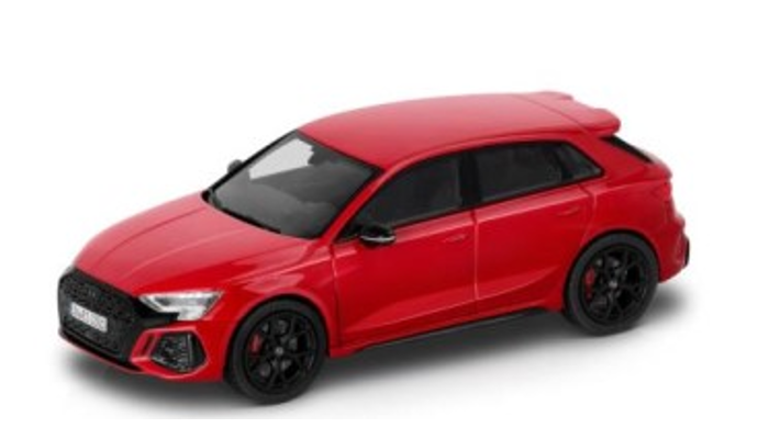 Audi RS 3 Sportback, červený odstín Tango, 1:43