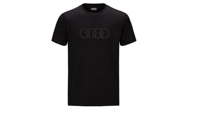 Audi Herren T-Shirt Ringe Gr. XXL, Schwarz