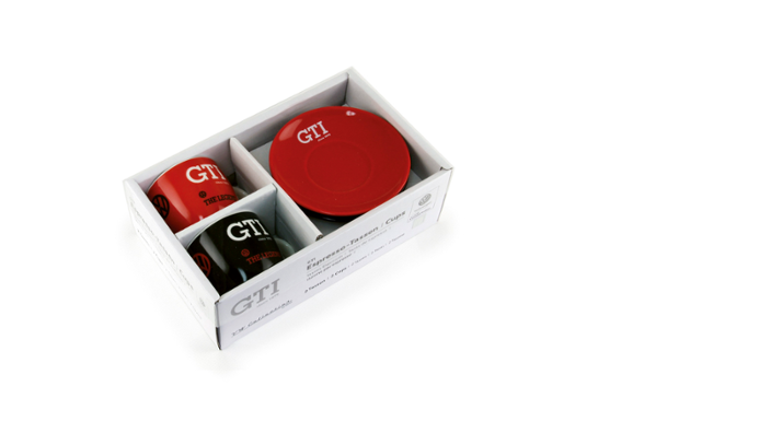 Volkswagen GTI Espressotassen-Set, rot/schwarz