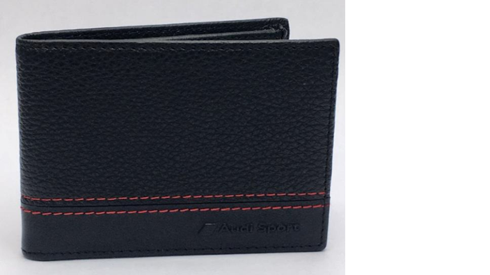 Pánská kompaktní kožená peněženka Audi Sport, černo-červené provedení
