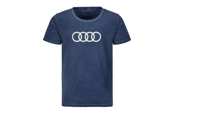 Audi Herren T-Shirt Ringe, Blau