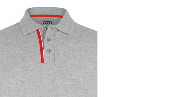 Audi Sport Poloshirt, Herren, grau melange, Gr. XL
