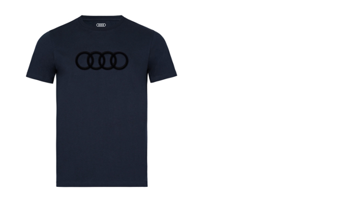 Audi T-Shirt Ringe, Herren, dunkelblau, Gr. S