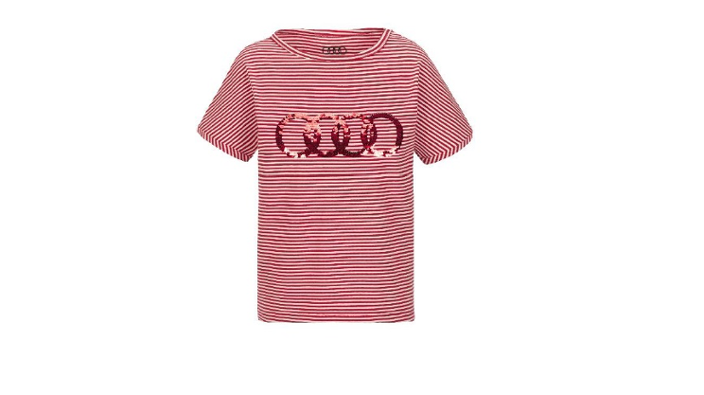 Dívčí tričko Audi pro děti, červeno-bílé