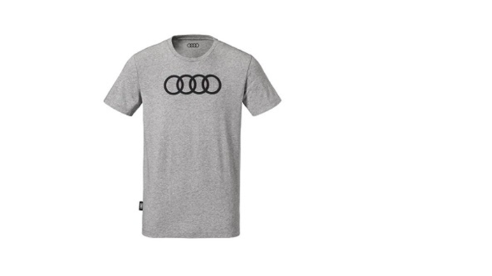 Pánské tričko s kruhovým logem Audi, šedé