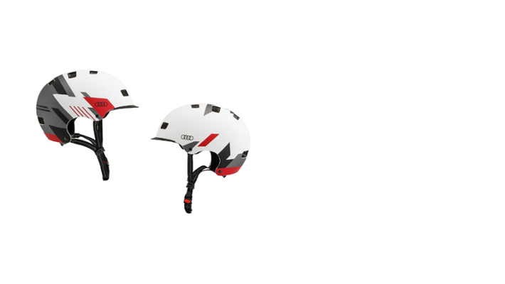 Audi Helm für E-Scooter und Fahrrad, weißes Design, Größe L