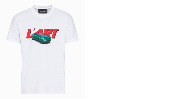 Porsche Unisex T-Shirt 968 L'Art, Gr. L, weiss