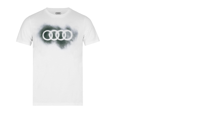 Audi T-Shirt Ringe, Herren, weiß, Gr. S