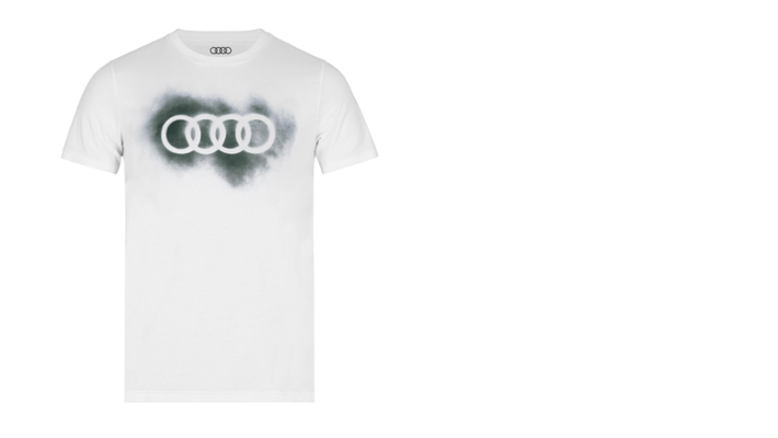 Audi T-Shirt Ringe, Herren, weiß, Gr. XXXL