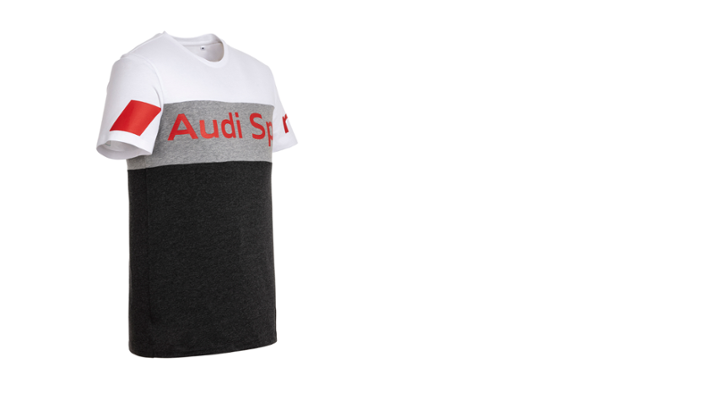 Audi Sport T-Shirt, Herren, grau/weiß, Gr. M