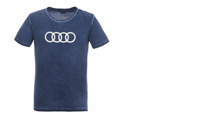 Audi Herren T-Shirt Ringe, Blau