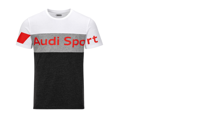 Audi Sport T-Shirt, Herren, grau/weiß, Gr. XXL