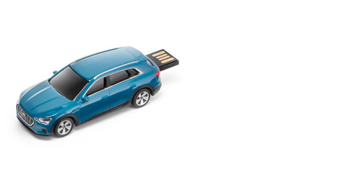 USB paměťový disk Audi e-tron, modrý odstín Antigua, 32 GB